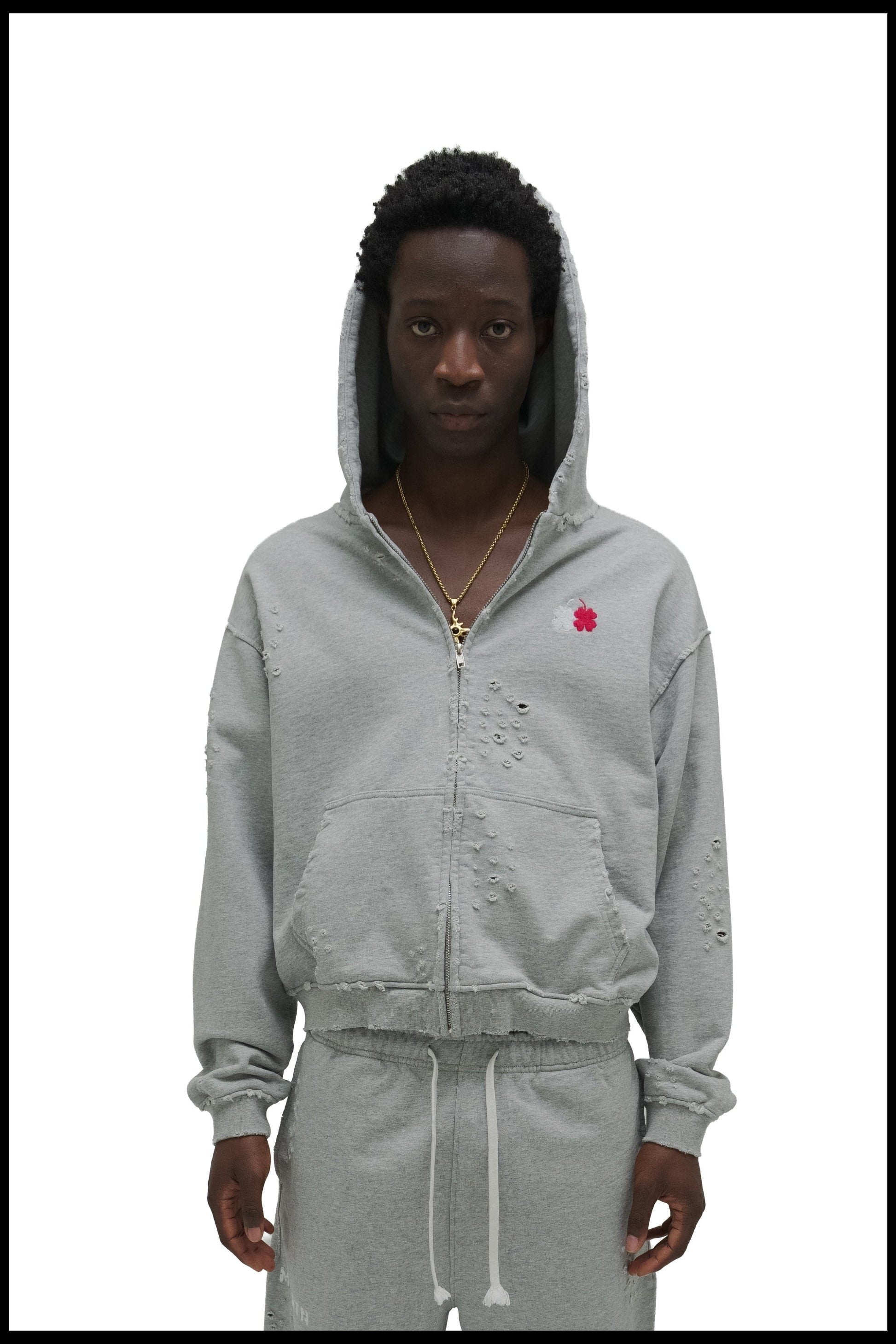 ‘Worn’ Hoodie - Heather Grey