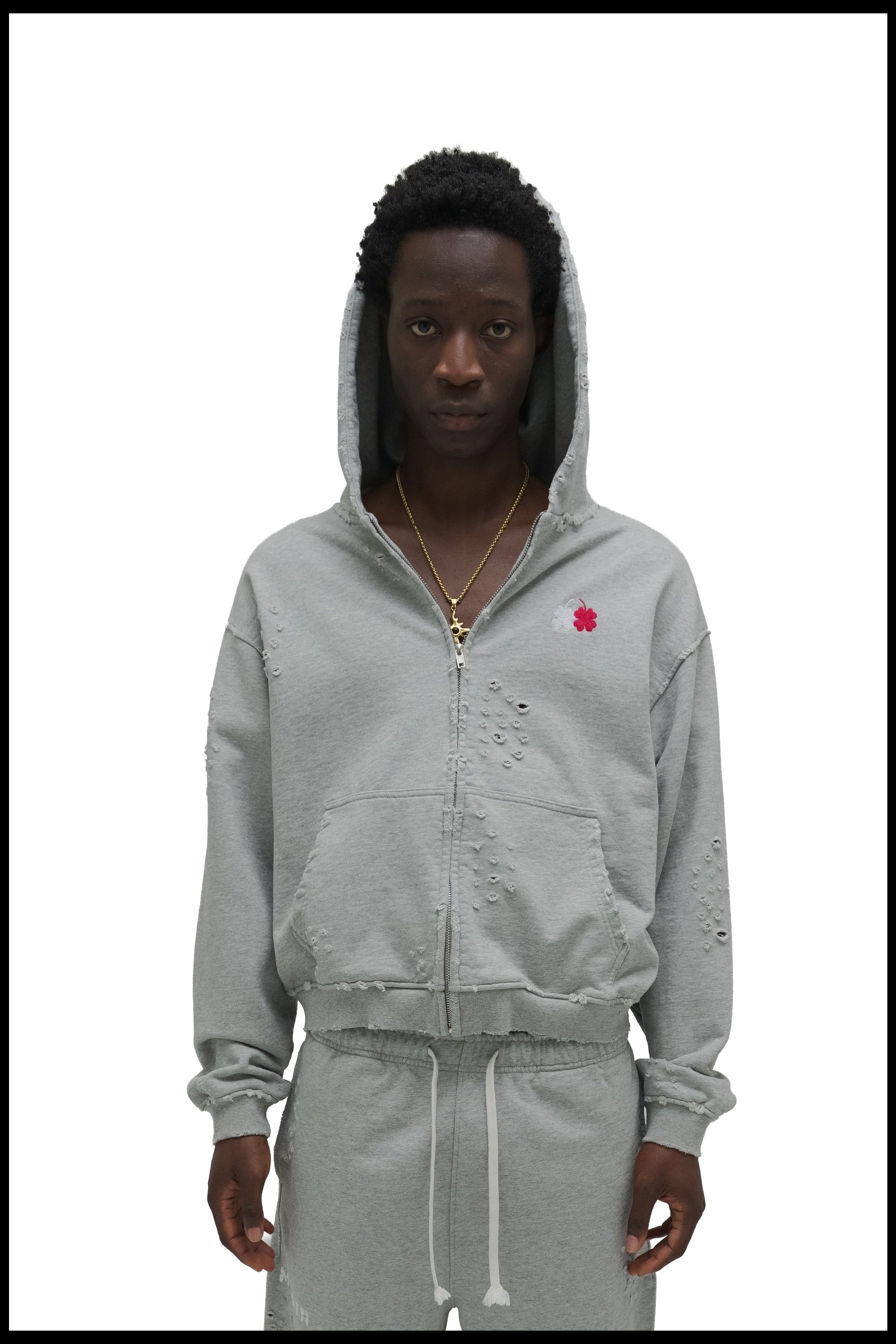 ‘Worn’ Hoodie - Heather Grey