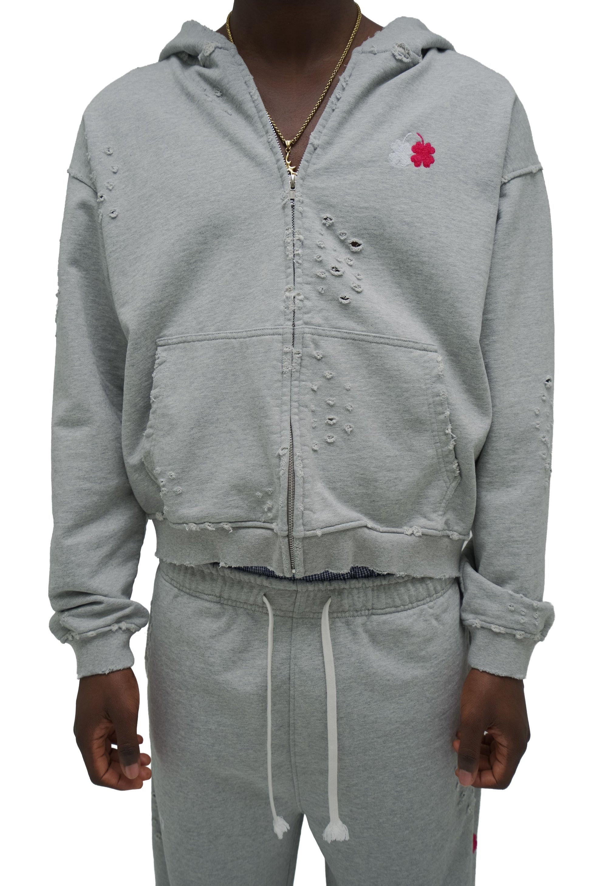 ‘Worn’ Hoodie - Heather Grey