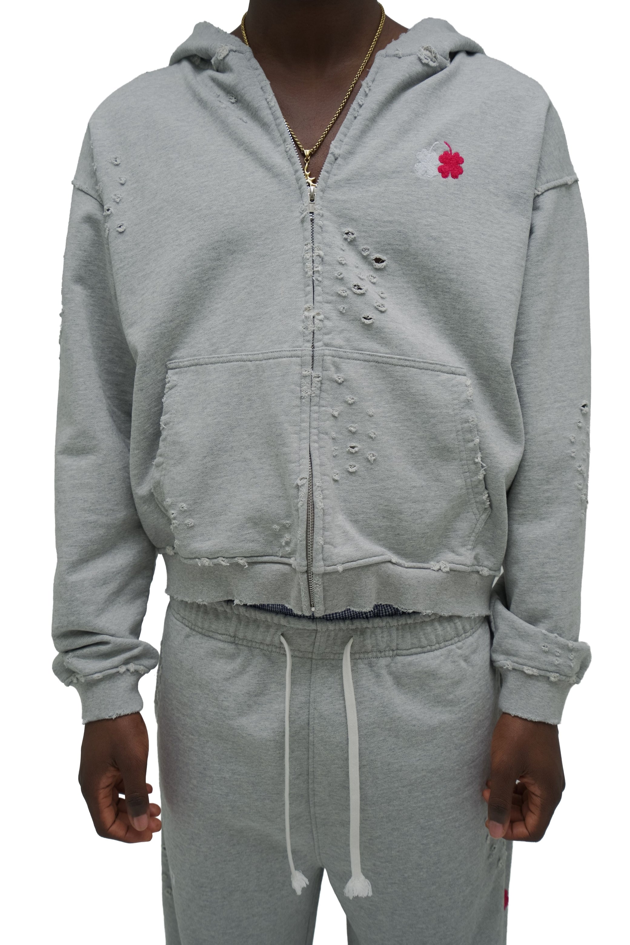 ‘Worn’ Hoodie - Heather Grey