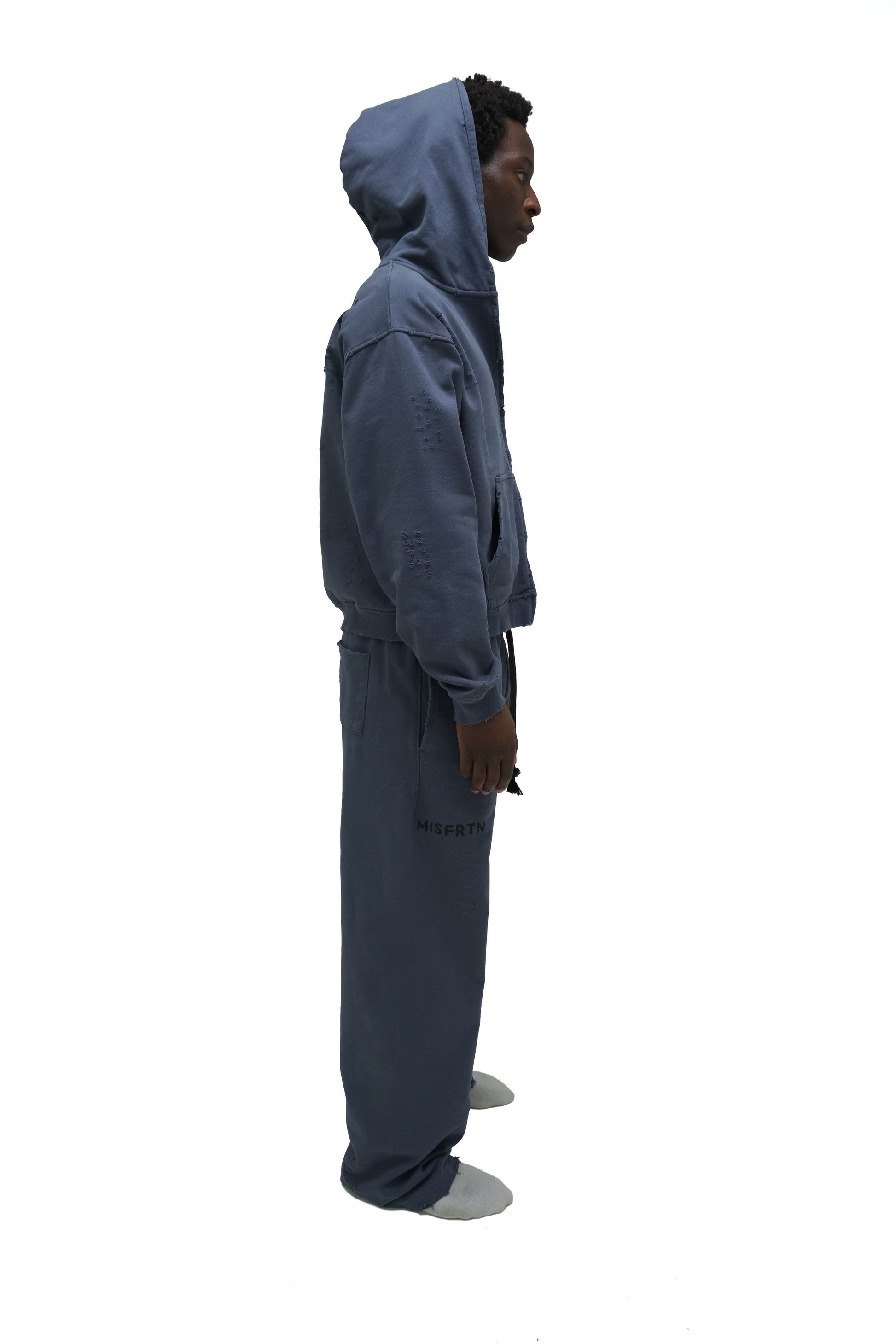 ‘Worn’ Hoodie - Washed Steel Blue