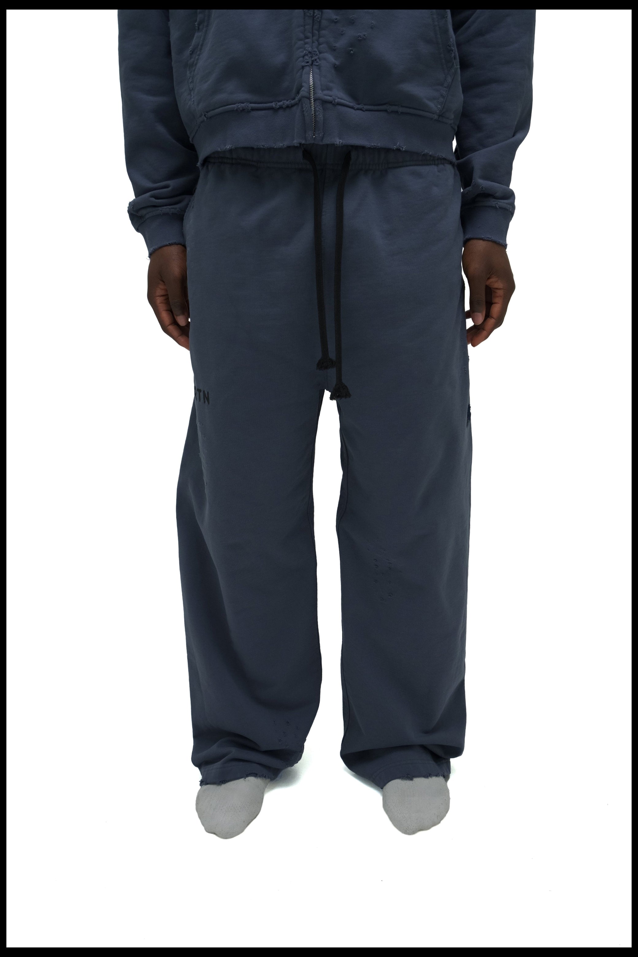 ‘Worn’ Sweatpants - Washed Steel Blue