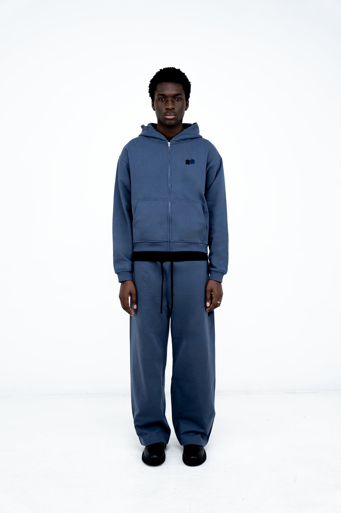 Signature Clover Hoodie - Steel Blue